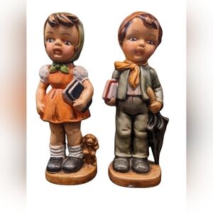 Charming Vintage Hummel Style Boy and Girl Figurines